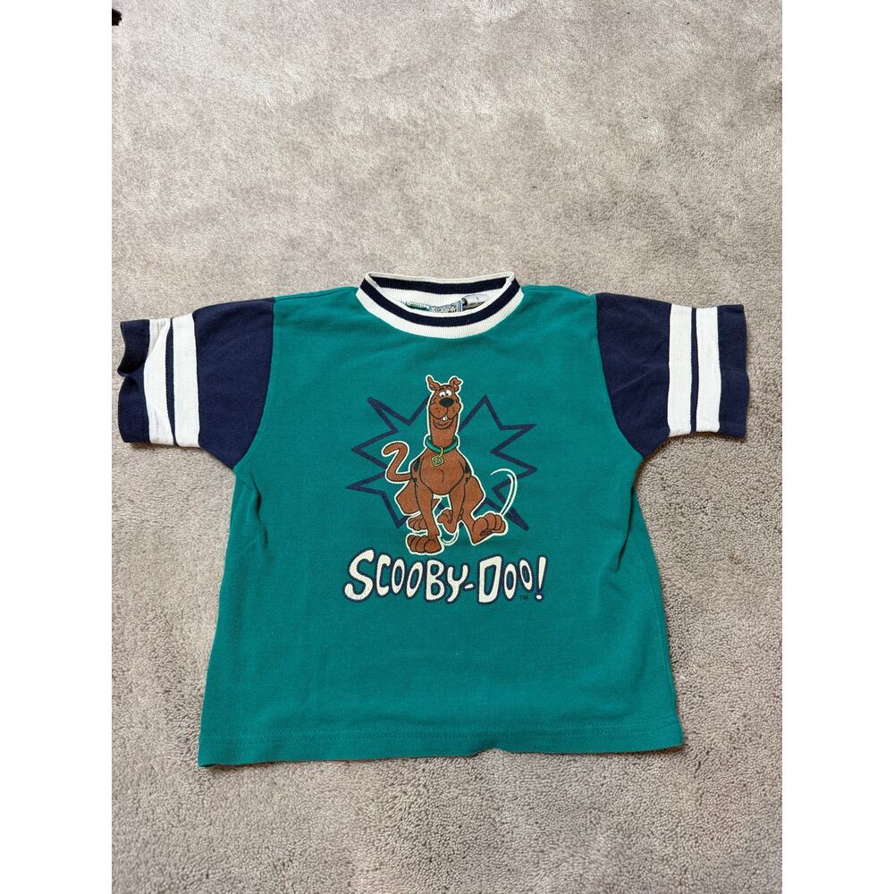 Vintage Y2k Scooby Doo Cartoon Network Teal Blue 5T Shirt Front Back Print